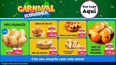 Modelo de TV para TV Horizontal com o tema Carnaval da Economia para Padaria