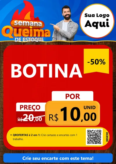 Modelo de Cartaz para Cartaz A4 Vertical com o tema Semana Queima de Estoque para Agropecuária