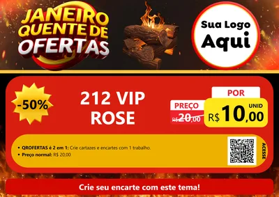 Modelo de Cartaz para Cartaz A4 Horizontal com o tema Janeiro Quente de Ofertas para Perfumes