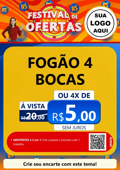 Modelo de Cartaz para Cartaz A4 Vertical com o tema Festival de Ofertas para Móveis e Eletro