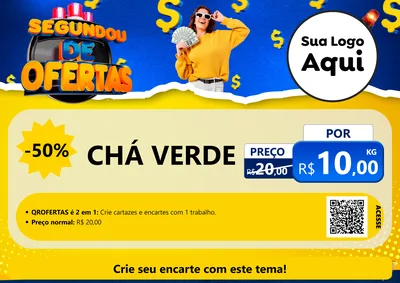 Modelo de Cartaz para Cartaz A4 Horizontal com o tema Segundou de Ofertas para Produtos Naturais