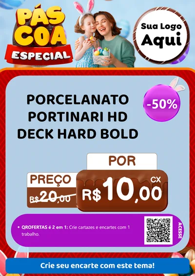 Modelo de Cartaz para Cartaz A4 Vertical com o tema Páscoa Especial para Pisos e revestimentos