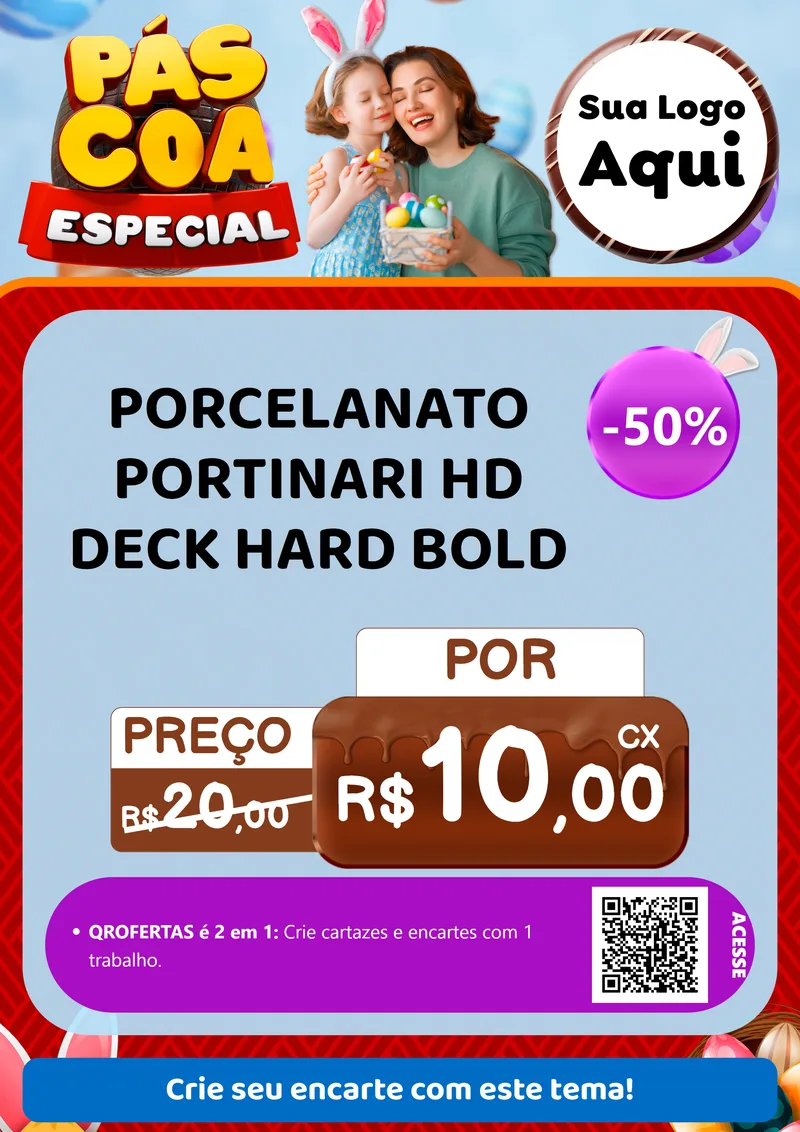 Modelo de Cartaz para Cartaz A4 Vertical com o tema Páscoa Especial para Pisos e revestimentos