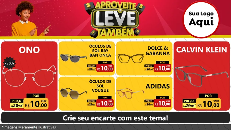 Modelo de TV para TV Horizontal com o tema Aproveite e Leve Também para Óticas