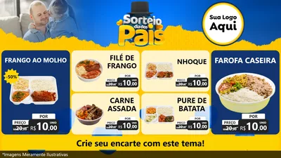 Modelo de TV para TV Horizontal com o tema Sorteio Dia Dos Pais para Restaurante
