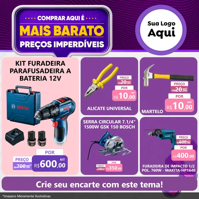 Modelo de Rede Social para Feed Facebook com o tema Mais Barato para Maquinas e Ferramentas