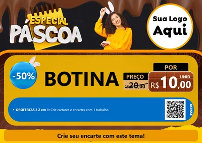 Modelo de Cartaz para Cartaz A4 Horizontal com o tema Especial Páscoa para Agropecuária