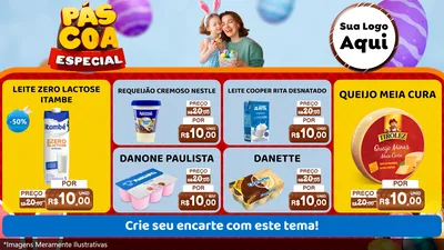 Modelo de TV para TV Horizontal com o tema Páscoa Especial para Frios e Laticínios