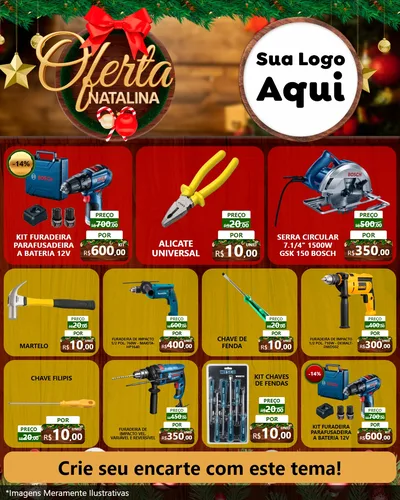 Modelo de Rede Social para Feed Instagram com o tema Ofertas Natalina para Maquinas e Ferramentas