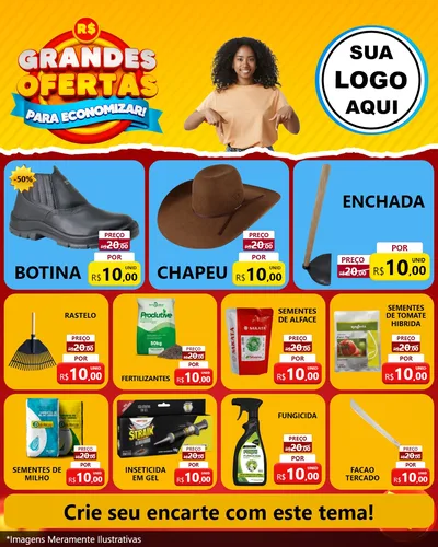 Modelo de Rede Social para Feed Instagram com o tema Grandes Ofertas Para Economizar! para Agropecuária