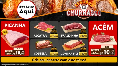 Modelo de TV para TV Horizontal com o tema Segunda do Churrasco para Açougue