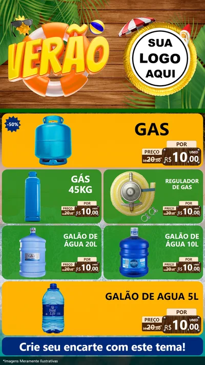 Modelo de TV para TV Vertical com o tema Verão para Água e gás
