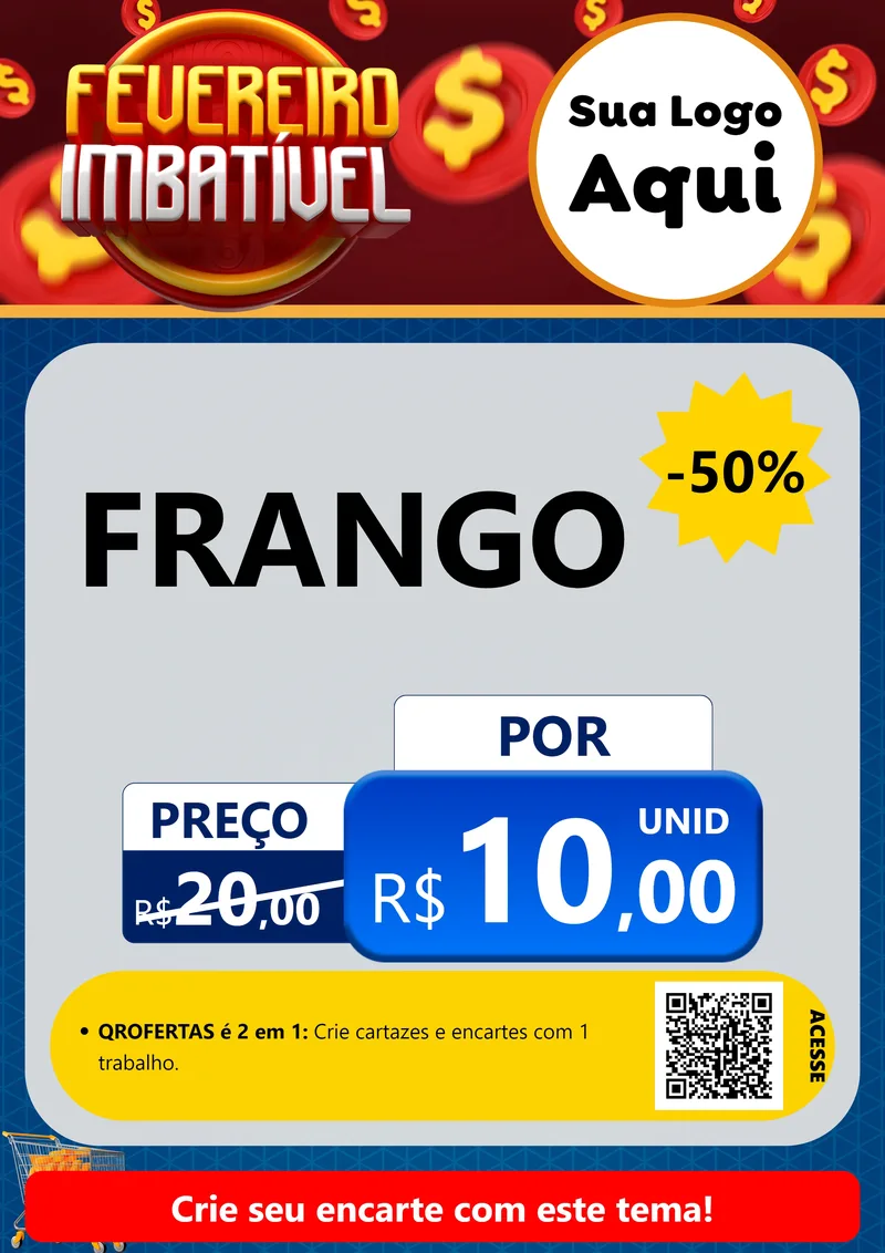 Modelo de Cartaz para Cartaz A4 Vertical com o tema Fevereiro Imbatível para Assados