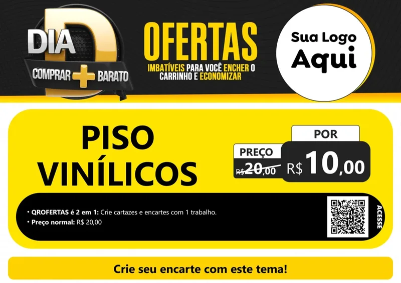Modelo de Cartaz para Cartaz A4 Horizontal com o tema Dia D Mais Economia para Material para Construção