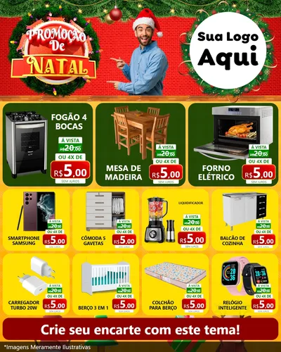 Modelo de Rede Social para Feed Instagram com o tema Promoção de Natal para Móveis e Eletro