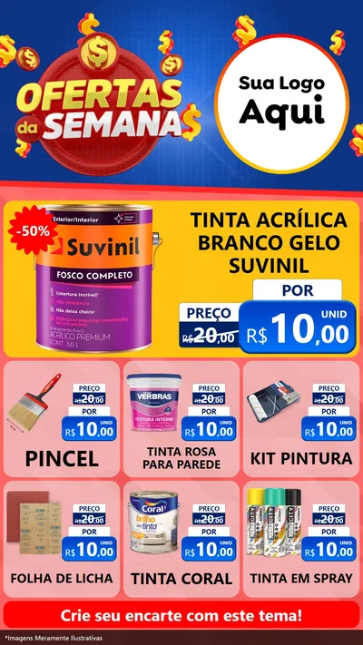 Modelo de Rede Social para Stories com o tema Ofertas Da Semana para Tintas e Ferramentas
