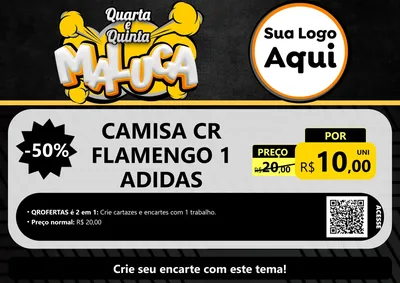 Modelo de Cartaz para Cartaz A4 Horizontal com o tema Quarta e Quinta Maluca para Roupas e acessórios