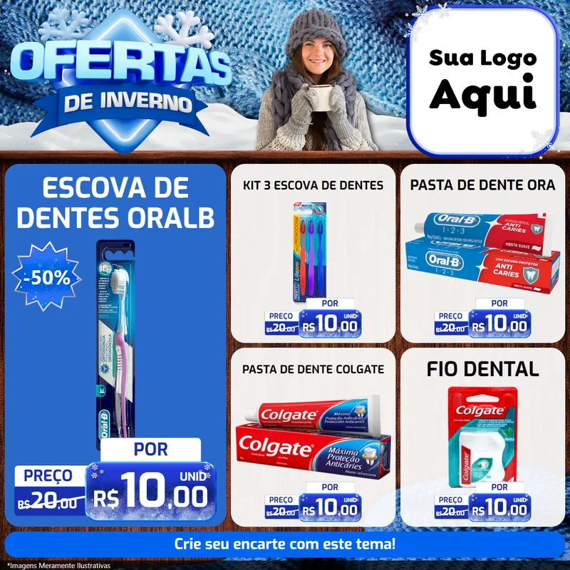 Modelo de Rede Social para Feed Facebook com o tema Ofertas de Inverno para Higiene Pessoal