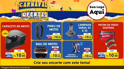 Modelo de TV para TV Horizontal com o tema Carnaval de Ofertas para Moto peças