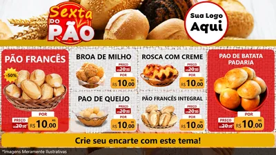 Modelo de TV para TV Horizontal com o tema Sexta do Pão para Padaria