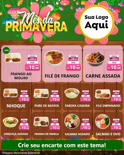 Modelo de Rede Social para Feed Instagram com o tema Mês da Primavera para Restaurante