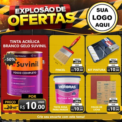 Modelo de Rede Social para Feed Facebook com o tema Explosão de Ofertas para Tintas e Ferramentas