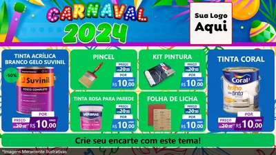 Modelo de TV para TV Horizontal com o tema Carnaval 2027 para Tintas e Ferramentas