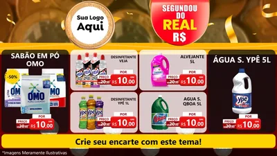 Modelo de TV para TV Horizontal com o tema Segundou do Real para Produtos de Limpeza