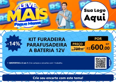 Modelo de Cartaz para Cartaz A4 Horizontal com o tema Leve Mais, Pague Menos para Maquinas e Ferramentas