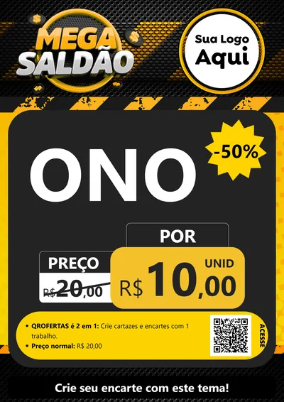 Modelo de Cartaz para Cartaz A4 Vertical com o tema Mega Saldão para Óticas