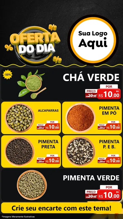 Modelo de TV para TV Vertical com o tema Oferta Do Dia para Produtos Naturais