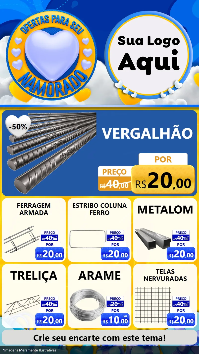 Modelo de Rede Social para Stories com o tema Ofertas Para Seu Namorado para Ferragens