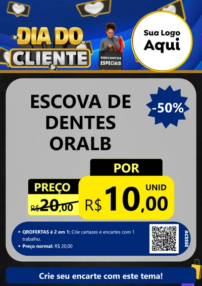 Modelo de Cartaz para Cartaz A4 Vertical com o tema Dia Do Cliente para Higiene Pessoal