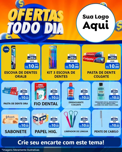Modelo de Rede Social para Feed Instagram com o tema Ofertas Todo Dia para Higiene Pessoal