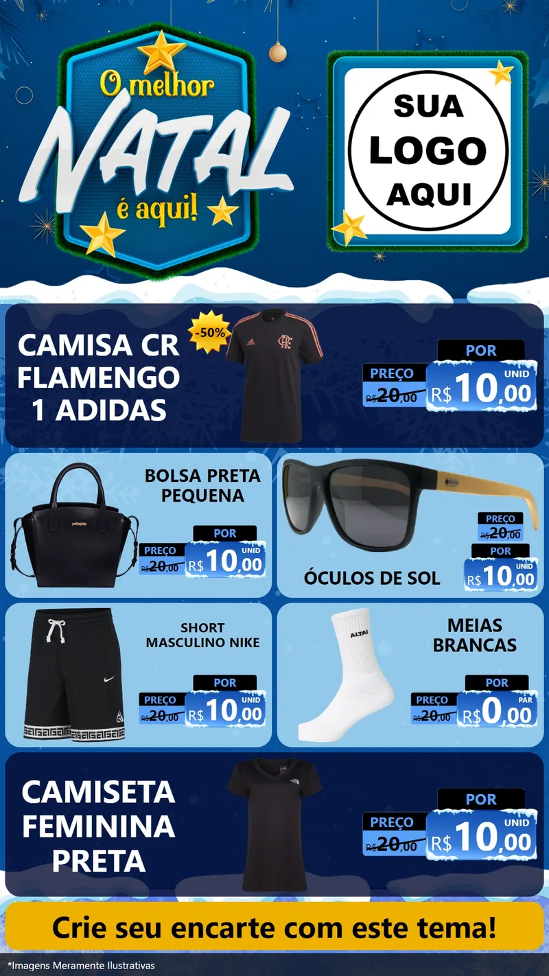 Modelo de TV para TV Vertical com o tema O Melhor Natal É Aqui! para Roupas e acessórios