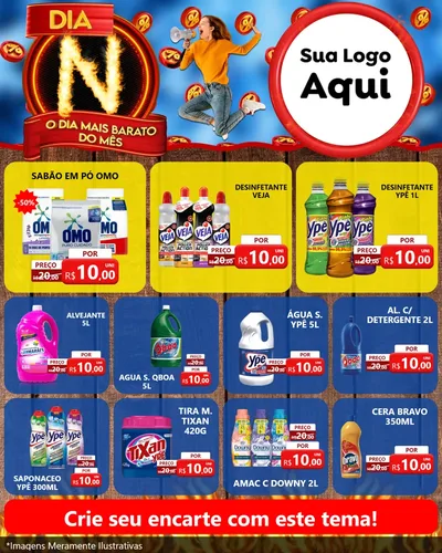 Modelo de Rede Social para Feed Instagram com o tema Dia N - O Dia Mais Barato Do Mês para Produtos de Limpeza