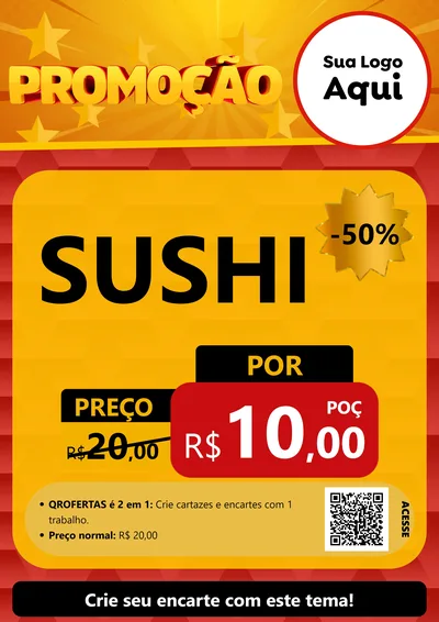 Modelo de Cartaz para Cartaz A4 Vertical com o tema Promoção para Comida japonesa