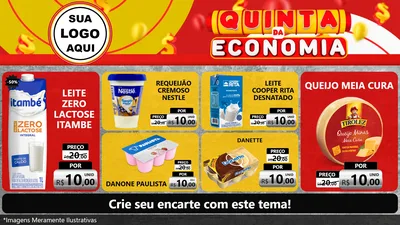 Modelo de TV para TV Horizontal com o tema Quinta da Economia para Frios e Laticínios