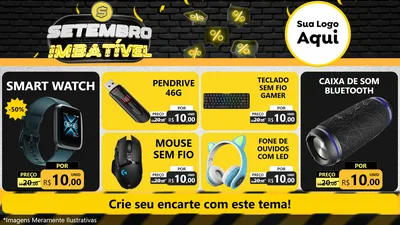 Modelo de TV para TV Horizontal com o tema Setembro Imbatível para Informática