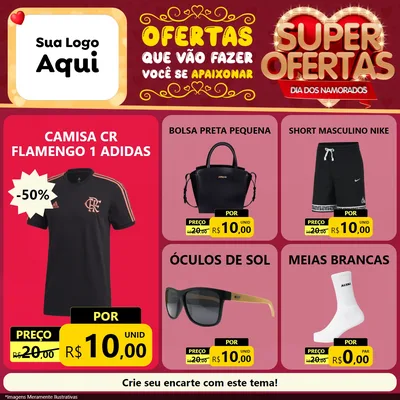 Modelo de Rede Social para Feed Facebook com o tema Dia dos Namorados para Roupas e acessórios