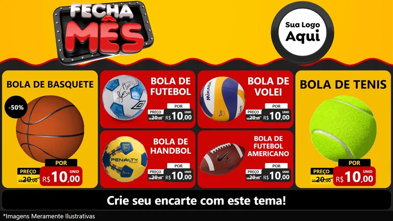 Modelo de TV para TV Horizontal com o tema Fecha Mês para Artigos Esportivos