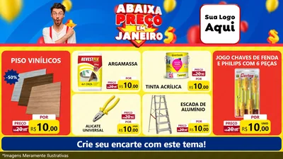 Modelo de TV para TV Horizontal com o tema Abaixa Preço em Janeiro para Material para Construção