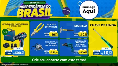 Modelo de TV para TV Horizontal com o tema Especial Independência do Brasil para Maquinas e Ferramentas