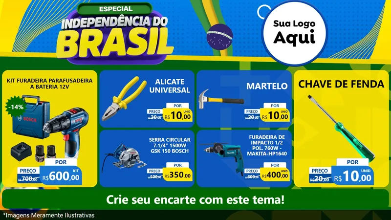 Modelo de TV para TV Horizontal com o tema Especial Independência do Brasil para Maquinas e Ferramentas