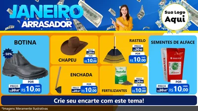 Modelo de TV para TV Horizontal com o tema Janeiro Arrasador para Agropecuária
