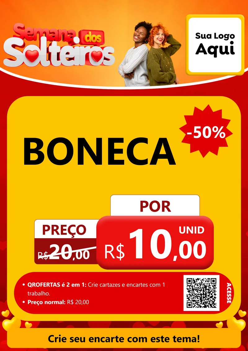 Modelo de Cartaz para Cartaz A4 Vertical com o tema Semana dos Solteiros para Brinquedos