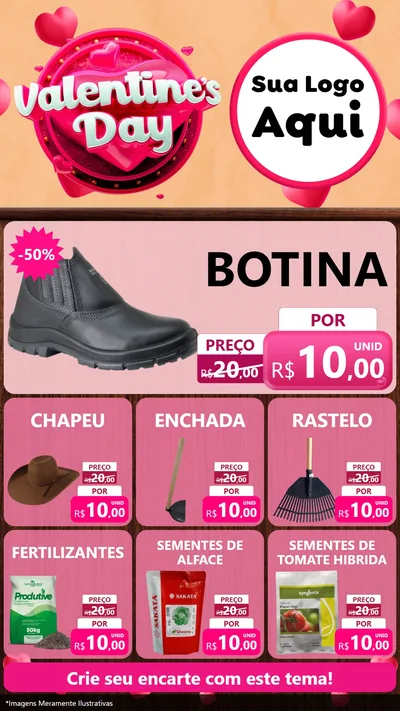 Modelo de Rede Social para Stories com o tema Valentine's Day para Agropecuária