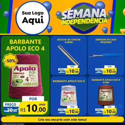 Modelo de Rede Social para Feed Facebook com o tema Semana da Independência para Armarinho e Aviamentos