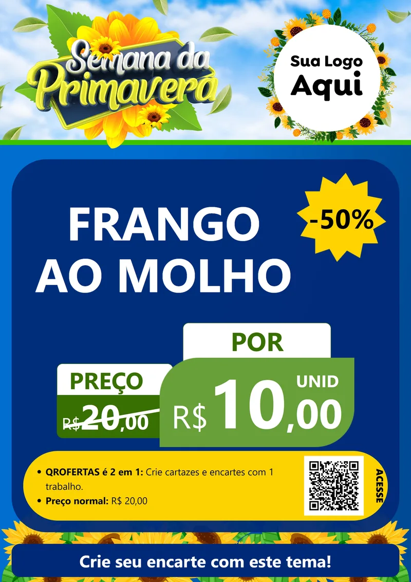 Modelo de Cartaz para Cartaz A4 Vertical com o tema Semana da Primavera para Restaurante