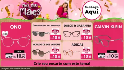 Modelo de TV para TV Horizontal com o tema Mês das Mães para Óticas